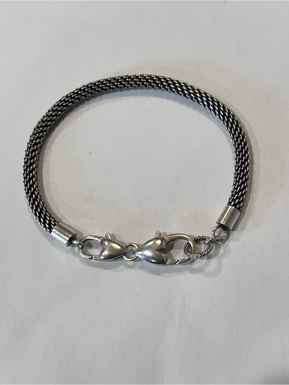 Brighton Silver Braided Chain Charm Bracelet